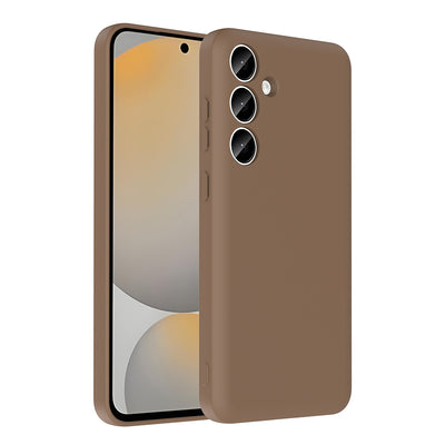 Galaxy A55 Kılıf Kamera Korumalı Kartlık Hazneli Zore Vitra Kapak Kahverengi