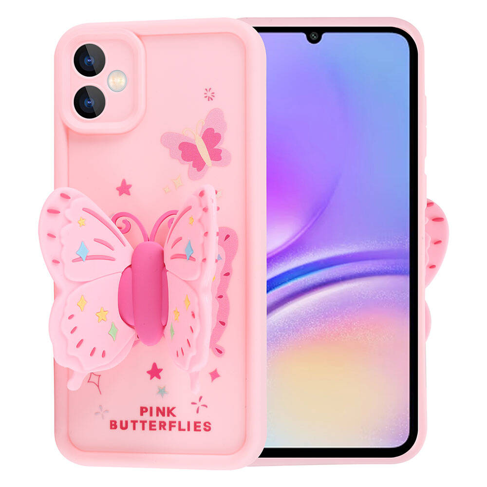 Galaxy A05 Kılıf Kamera Korumalı Figür Tasarımlı Zore Kapya Kapak Koyu Kahve