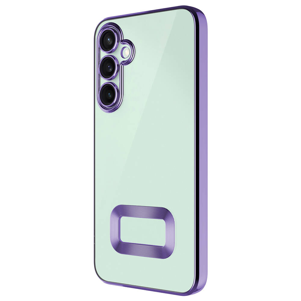 Galaxy A55 Kılıf Kamera Korumalı Logo Gösteren Zore Omega Kapak Derin Mor
