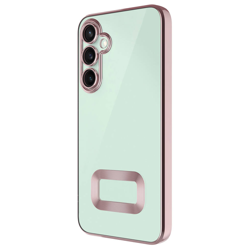 Galaxy A55 Kılıf Kamera Korumalı Logo Gösteren Zore Omega Kapak Derin Mor