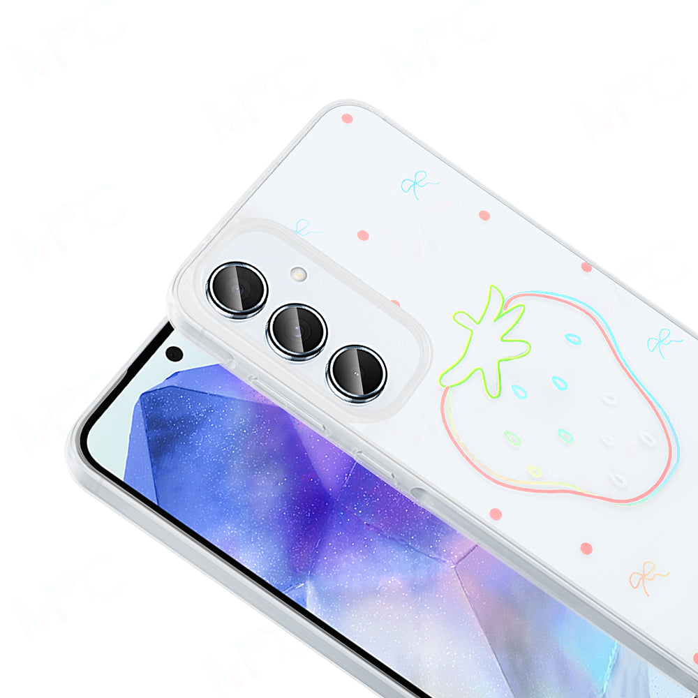 Galaxy A55 Kılıf Şeffaf Figürlü Zore Folk Sert Kapak Sevimli Köpek