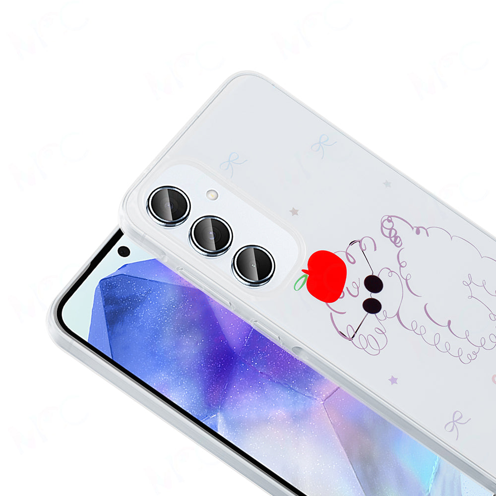 Galaxy A55 Kılıf Şeffaf Figürlü Zore Folk Sert Kapak Papatya