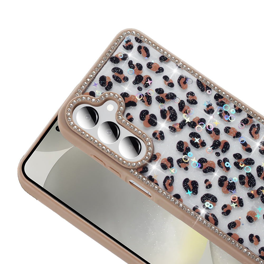 Galaxy A55 Kılıf Taşlı ve Simli Tasarım Zore Azra Kapak Siyah
