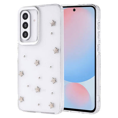 Galaxy A56 Kılıf Airbag Tasarımlı Simli Şeffaf Zore Kutup Kapak Yıldız