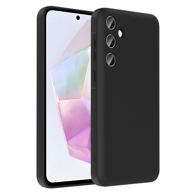 Galaxy A56 Kılıf Kamera Korumalı Kartlık Hazneli Zore Vitra Kapak Siyah