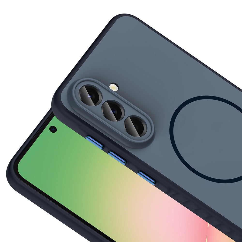 Galaxy A56 Kılıf M-safe Şarj Özellikli Zore Tea Kapak Lacivert