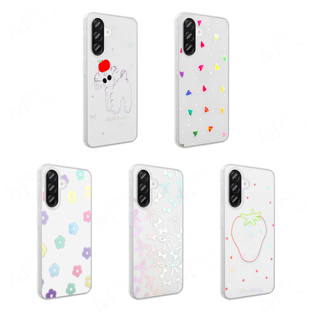 Galaxy A56 Kılıf Şeffaf Figürlü Zore Folk Sert Kapak Fiyonk