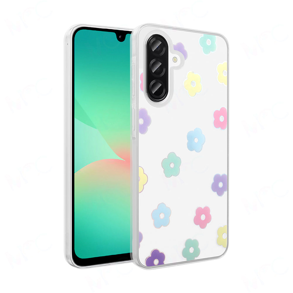 Galaxy A56 Kılıf Şeffaf Figürlü Zore Folk Sert Kapak Papatya