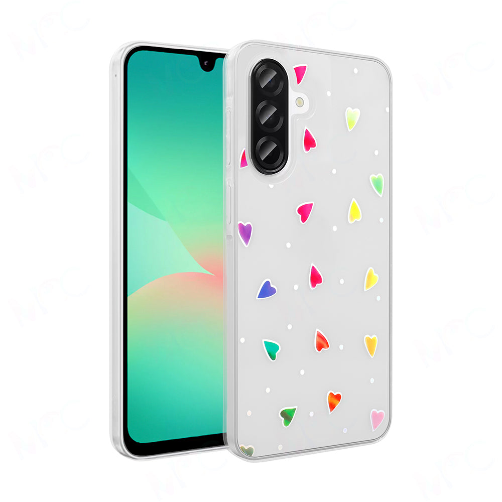 Galaxy A56 Kılıf Şeffaf Figürlü Zore Folk Sert Kapak Kalp