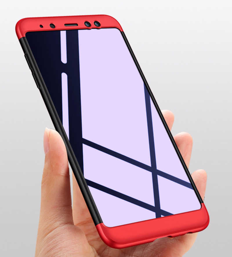 Galaxy A6 2018 Kılıf Zore Ays Kapak Siyah-Kırmızı