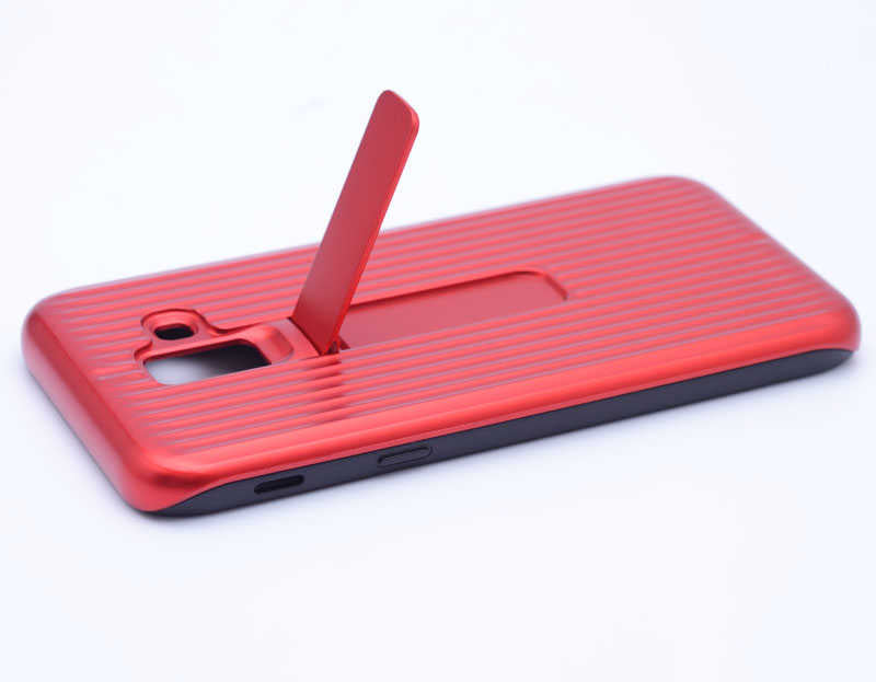 Galaxy A6 2018 Kılıf Zore Wave Standlı Mıknatıslı Kapak Gold