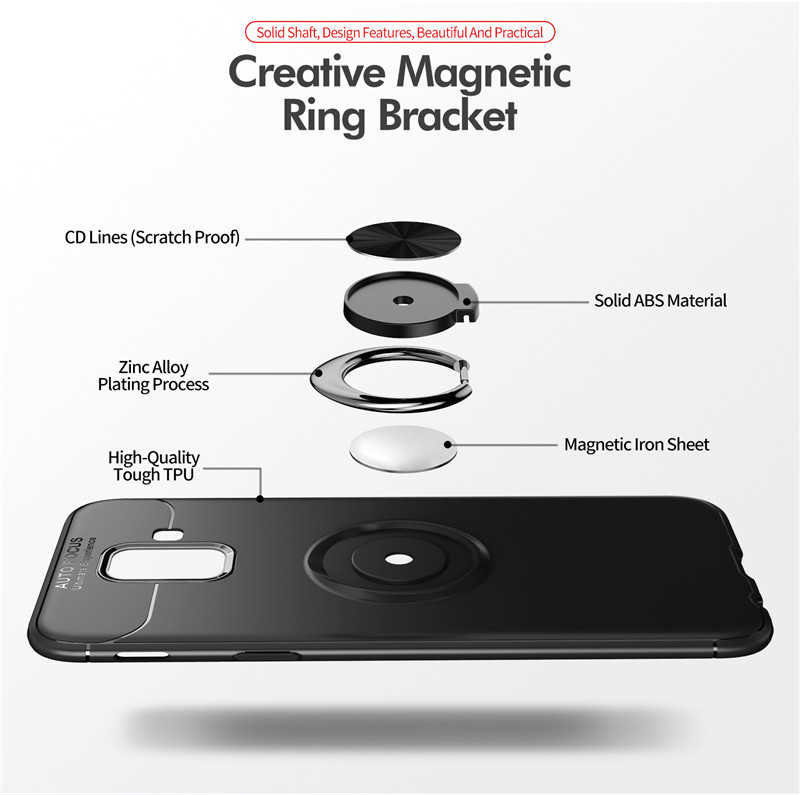 Galaxy A6 2018 Kılıf Zore Ravel Silikon Kapak Siyah-Rose Gold