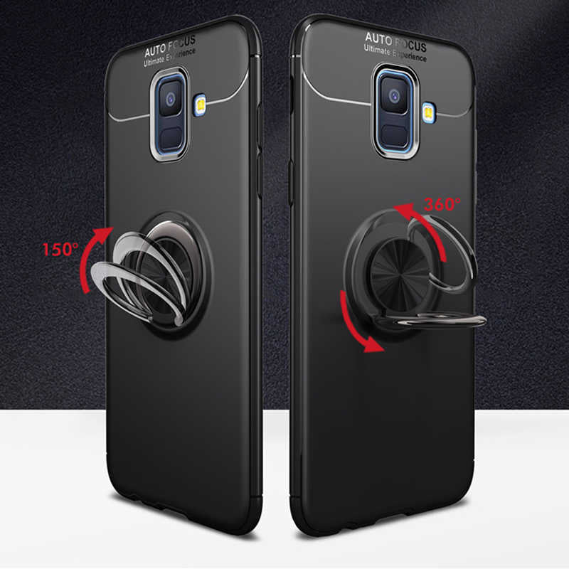 Galaxy A6 2018 Kılıf Zore Ravel Silikon Kapak Siyah-Rose Gold