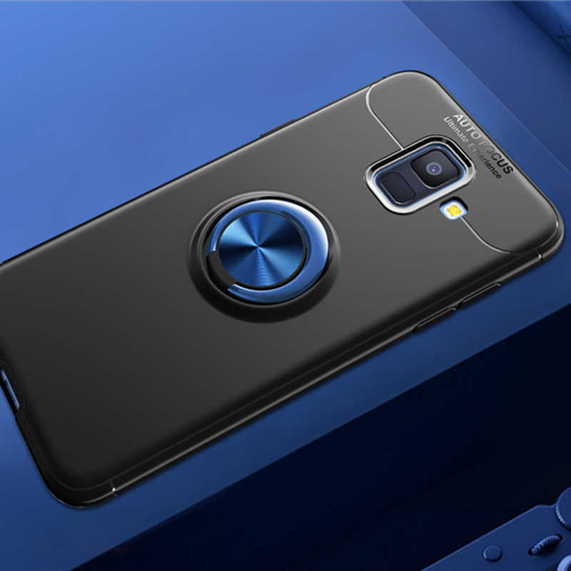 Galaxy A6 2018 Kılıf Zore Ravel Silikon Kapak Siyah-Mavi