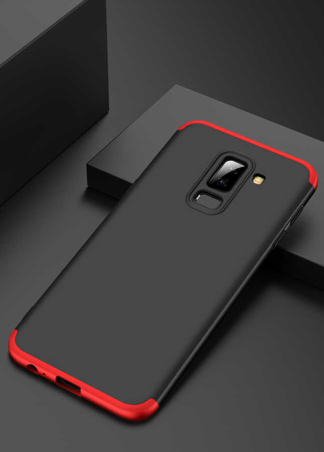 Galaxy A6 Plus 2018 Kılıf Zore Ays Kapak Siyah-Kırmızı