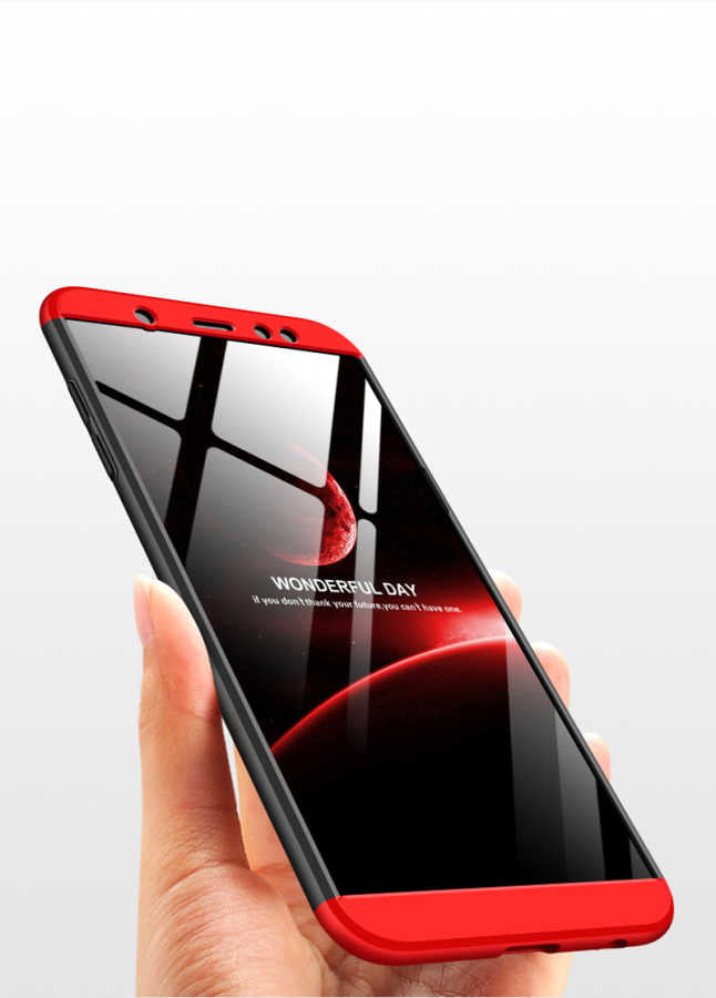 Galaxy A6 Plus 2018 Kılıf Zore Ays Kapak Kırmızı