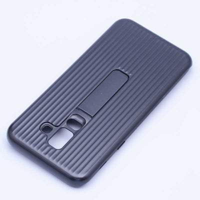 Galaxy A6 Plus 2018 Kılıf Zore Wave Standlı Mıknatıslı Kapak Siyah