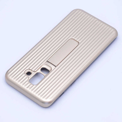 Galaxy A6 Plus 2018 Kılıf Zore Wave Standlı Mıknatıslı Kapak Gold