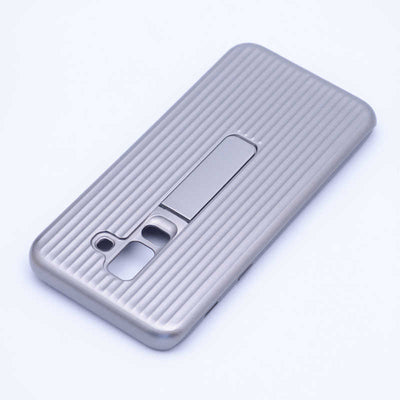 Galaxy A6 Plus 2018 Kılıf Zore Wave Standlı Mıknatıslı Kapak Gri