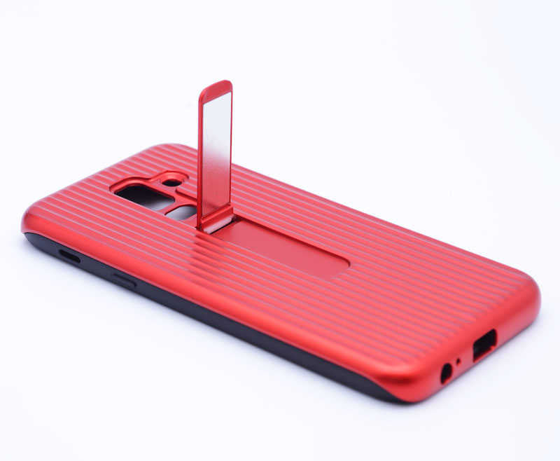 Galaxy A6 Plus 2018 Kılıf Zore Wave Standlı Mıknatıslı Kapak Gold