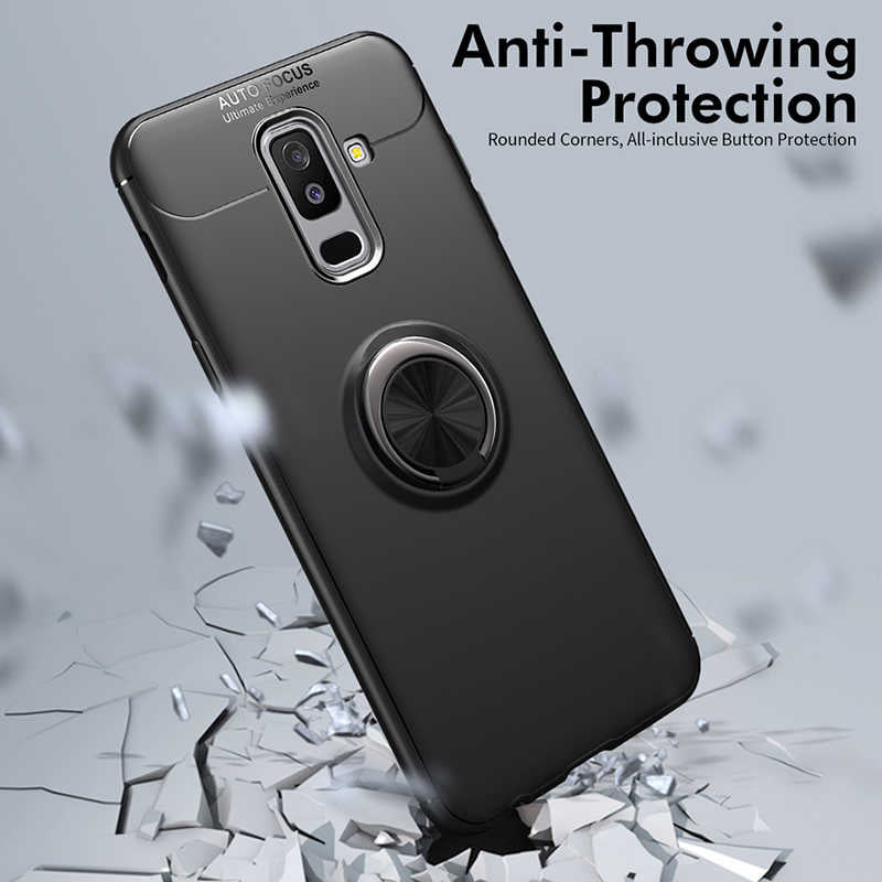 Galaxy A6 Plus 2018 Kılıf Zore Ravel Silikon Kapak Siyah