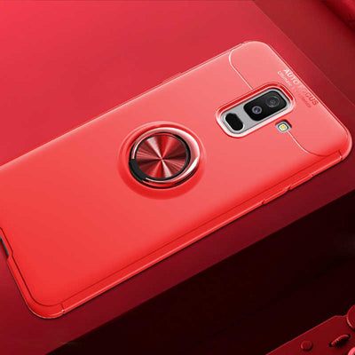 Galaxy A6 Plus 2018 Kılıf Zore Ravel Silikon Kapak Kırmızı