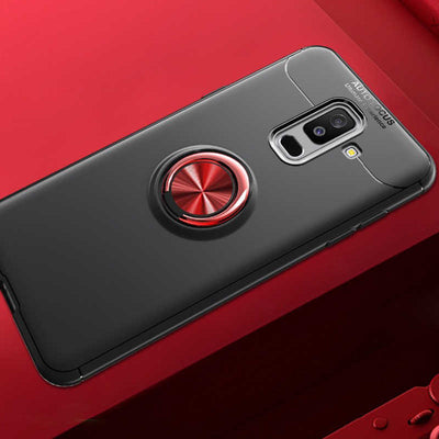 Galaxy A6 Plus 2018 Kılıf Zore Ravel Silikon Kapak Siyah-Kırmızı