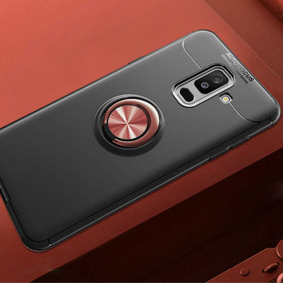 Galaxy A6 Plus 2018 Kılıf Zore Ravel Silikon Kapak Siyah-Rose Gold