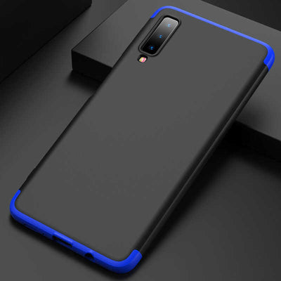 Galaxy A7 2018 Kılıf Zore Ays Kapak Siyah-Mavi