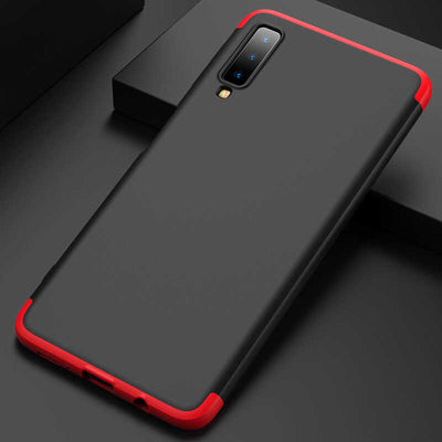 Galaxy A7 2018 Kılıf Zore Ays Kapak Siyah-Kırmızı