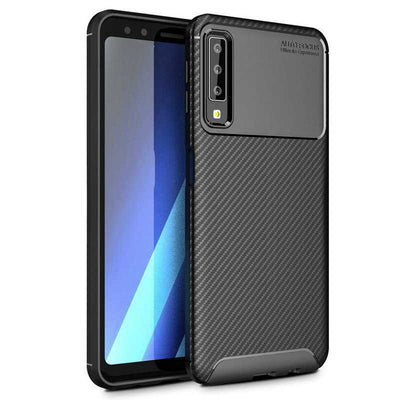 Galaxy A7 2018 Kılıf Zore Negro Silikon Kapak Kahverengi
