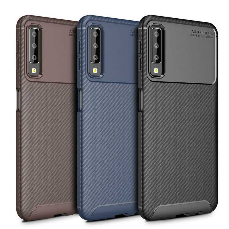 Galaxy A7 2018 Kılıf Zore Negro Silikon Kapak Lacivert