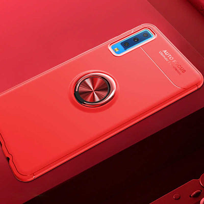 Galaxy A7 2018 Kılıf Zore Ravel Silikon Kapak Kırmızı