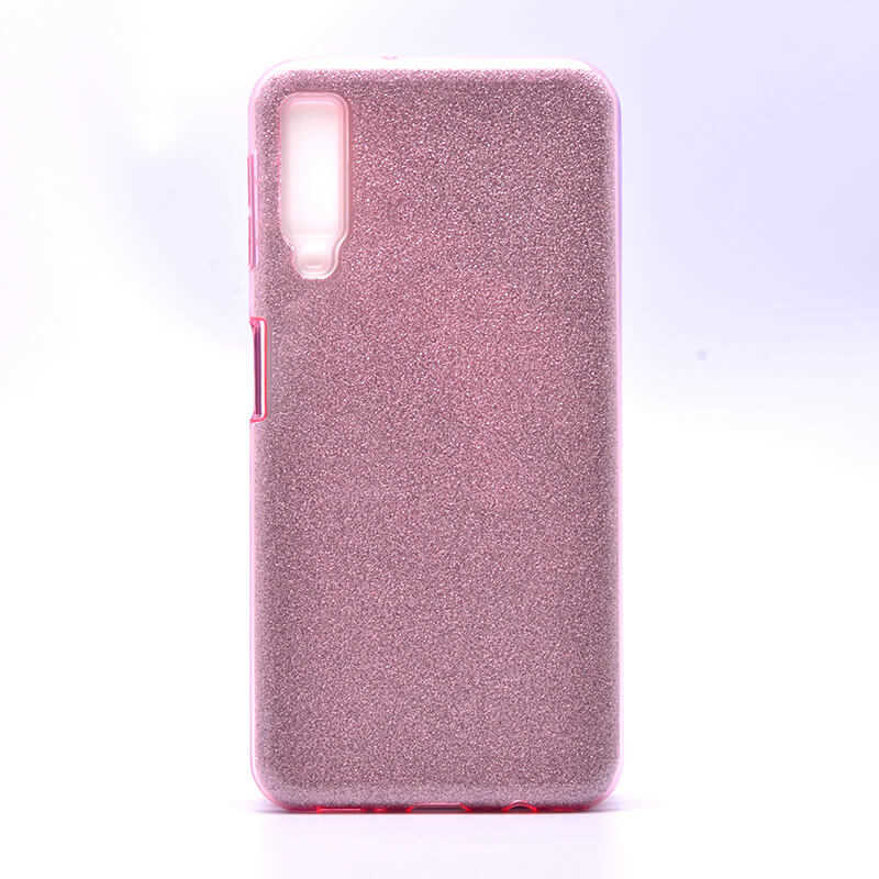 Galaxy A7 2018 Kılıf Zore Shining Silikon Gold