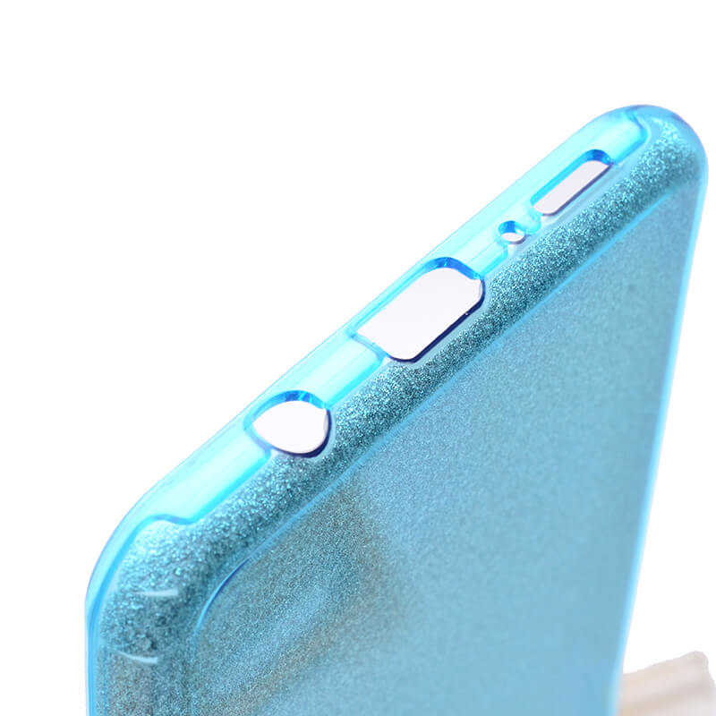 Galaxy A7 2018 Kılıf Zore Shining Silikon Mavi