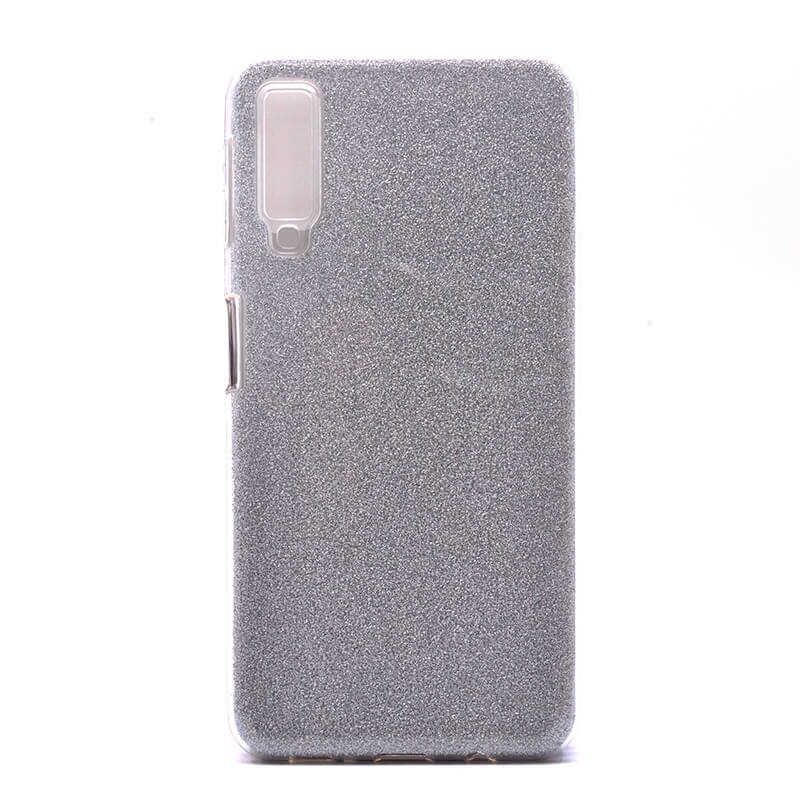 Galaxy A7 2018 Kılıf Zore Shining Silikon Gümüş