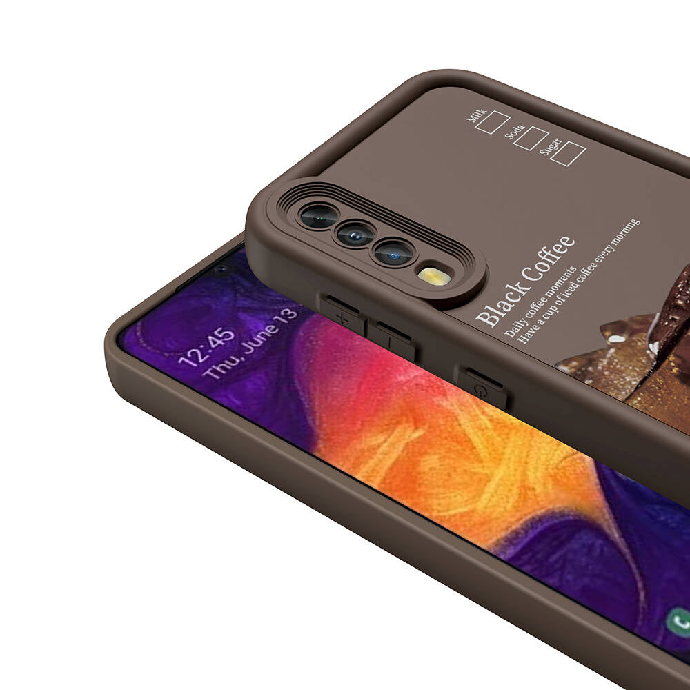 Galaxy A70 Kılıf Kamera Korumalı Baskılı Arka Yüzey Zore Klas Kapak Beyaz