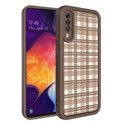 Galaxy A70 Kılıf Kamera Korumalı Baskılı Arka Yüzey Zore Klas Kapak Açık Kahve