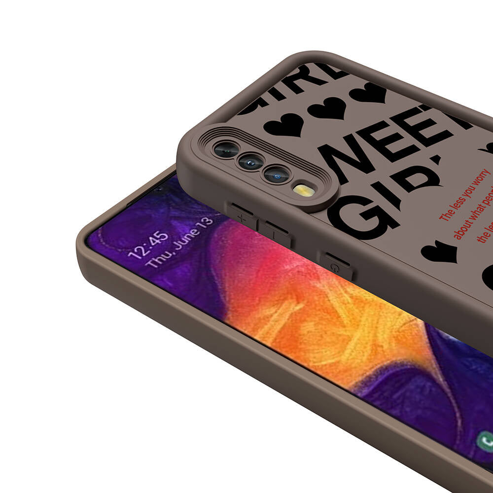 Galaxy A70 Kılıf Kamera Korumalı Baskılı Arka Yüzey Zore Klas Kapak Beyaz