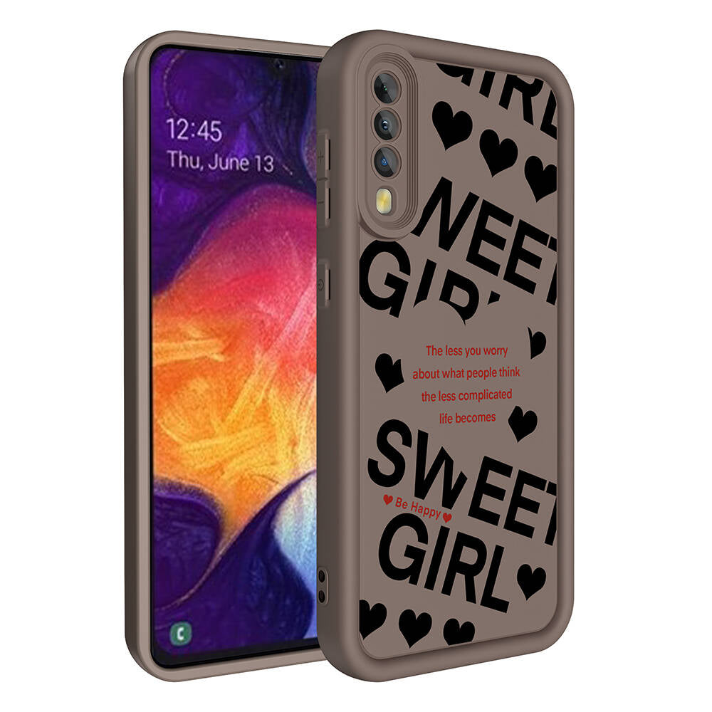 Galaxy A70 Kılıf Kamera Korumalı Baskılı Arka Yüzey Zore Klas Kapak Beyaz