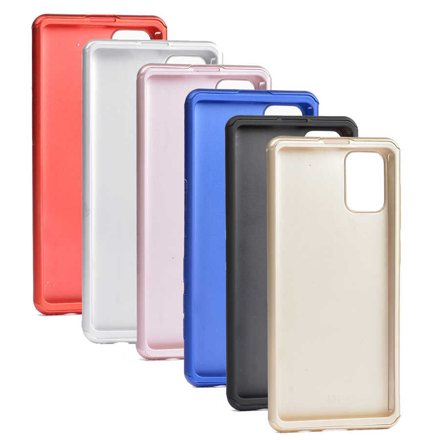 Galaxy A71 Kılıf Zore 360 3 Parçalı Rubber Kapak Gold