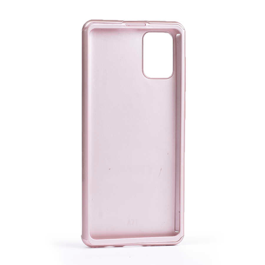 Galaxy A71 Kılıf Zore 360 3 Parçalı Rubber Kapak Rose Gold