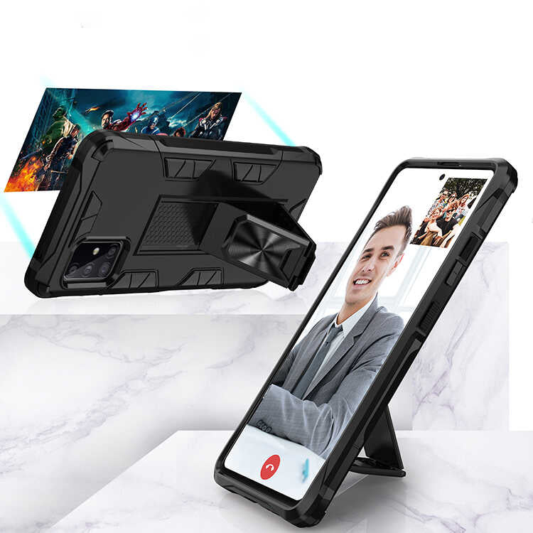 Galaxy A71 Kılıf Zore Volve Kapak Siyah