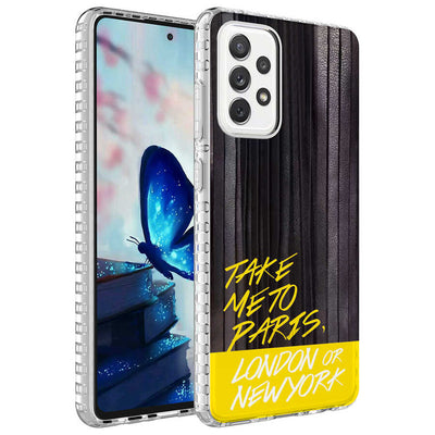 Galaxy A72 Kılıf Airbag Kenarlı Renkli Desenli Silikon Zore Elegans Kapak NO3
