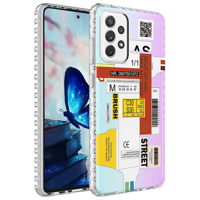 Galaxy A72 Kılıf Airbag Kenarlı Renkli Desenli Silikon Zore Elegans Kapak NO2