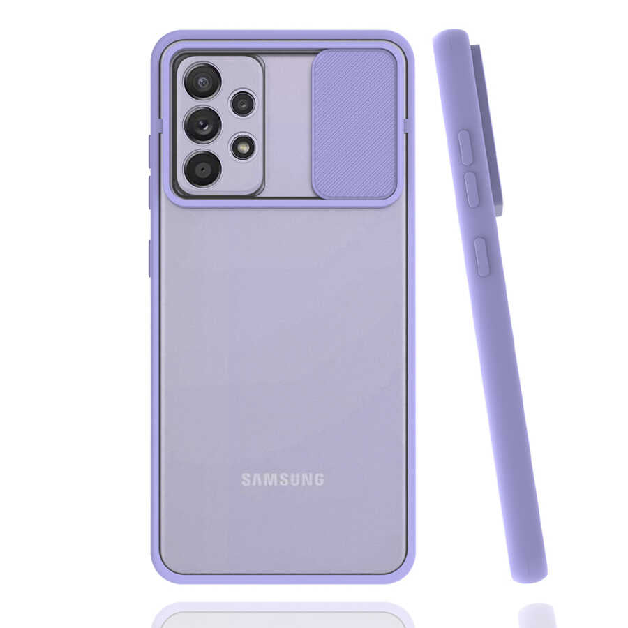 Galaxy A72 Kılıf Zore Lensi Kapak Pembe Açık