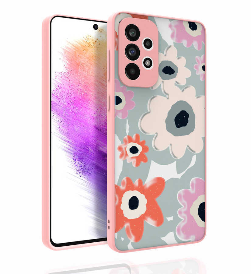 Galaxy A73 Kılıf Desenli Kamera Korumalı Parlak Zore Nora Kapak NO5
