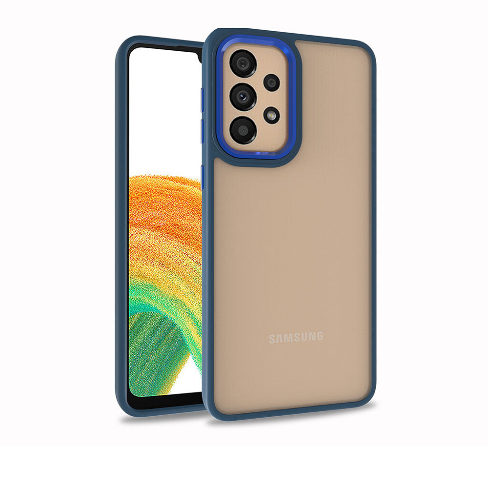 Galaxy A73 Kılıf Zore Flora Kapak Mavi