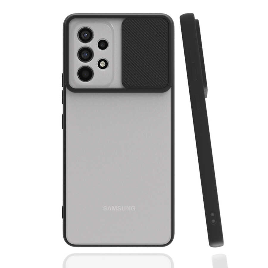 Galaxy A73 Kılıf Zore Lensi Kapak Siyah