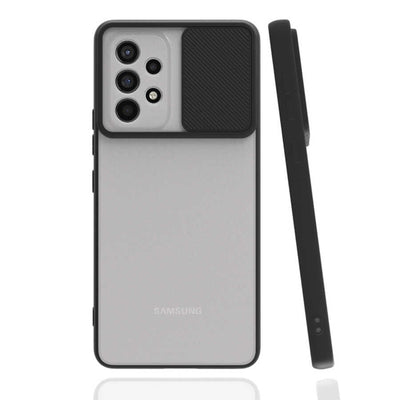 Galaxy A73 Kılıf Zore Lensi Kapak Siyah